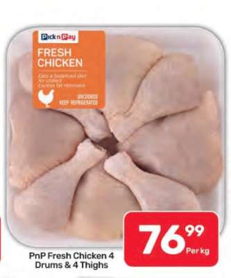 PnP Fresh Chicken 4 Drums & 4 Thighs