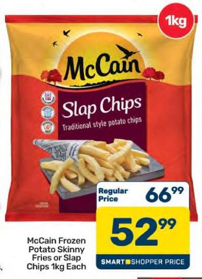 McCain Frozen Potato Skinny Fries or Slap Chips