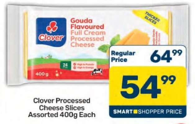 Clover Processed Cheese Slices Assorted 400g Each