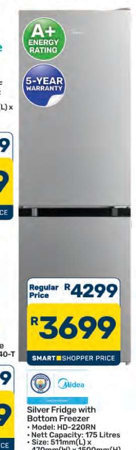 Silver Fridge with Bottom Freezer