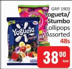 Yogueta/Stumbo Lollipops Assorted 48s