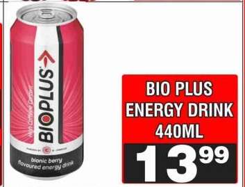 BIO PLUS ENERGY DRINK 440ML