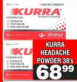 KURRA HEADACHE POWDER 38's