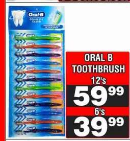 ORAL B TOOTHBRUSH 6's