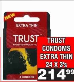TRUST CONDOMS EXTRA THIN 24 X 3's