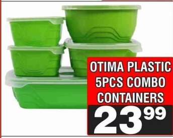 OTIMA PLASTIC 5PCS COMBO CONTAINERS