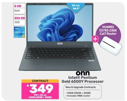 onn Laptop with HUAWEI E5783-230A Cat7 Router