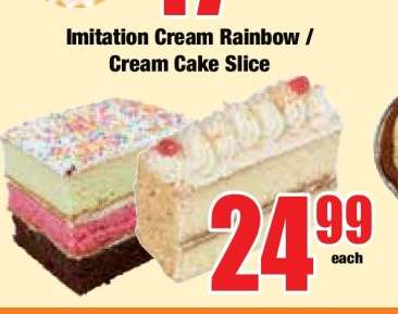Imitation Cream Rainbow / Cream Cake Slice