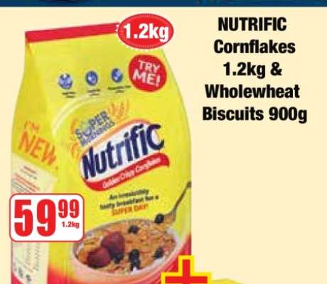 NUTRIFIC Cornflakes 1.2kg & Wholewheat Biscuits 900g