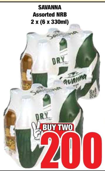 SAVANNA ASSORTED NRB 2 X (6 X 330ML)