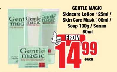 GENTLE MAGIC Skincare Lotion 125ml / Skin Care Mask 100ml / Soap 100g / Serum 50ml