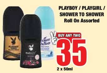 PLAYBOY / PLAYGIRL / SHOWER TO SHOWER Roll On Assorted