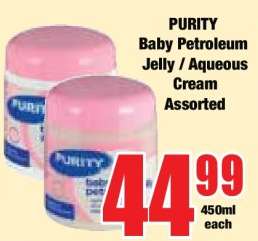 PURITY Baby Petroleum Jelly / Aqueous Cream Assorted