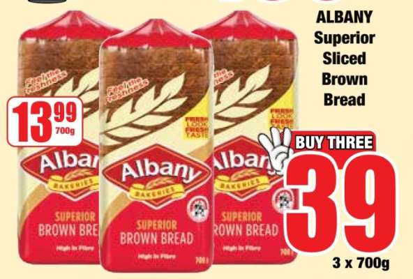 Albany Superior Sliced Brown Bread
