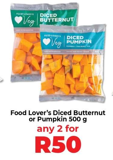 Food Lover’s Diced Butternut or Pumpkin 500 g