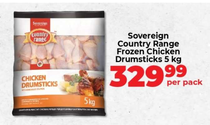 Sovereign Country Range Frozen Chicken Drumsticks 5 kg