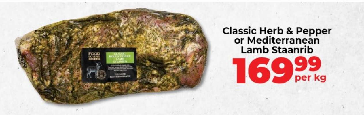 Classic Herb & Pepper or Mediterranean Lamb Staanrib