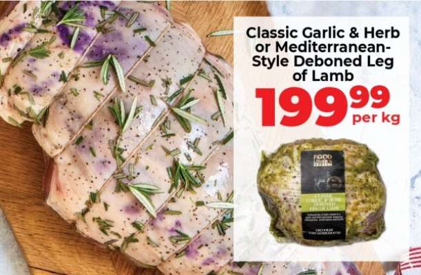 Classic Garlic & Herb or Mediterranean-Style Deboned Leg of Lamb