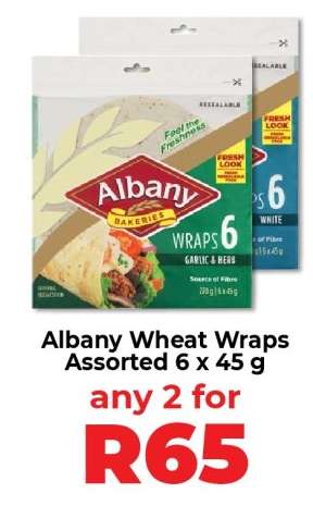 Albany Wheat Wraps Assorted 6 x 45 g