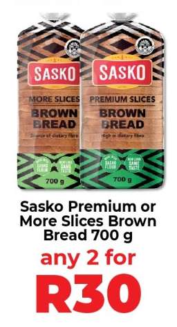 Sasko Premium or More Slices Brown Bread 700 g