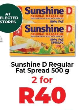 Sunshine D Regular Fat Spread 500 g