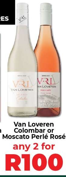 Van Loveren Colombar or Moscato Perlé Rosé