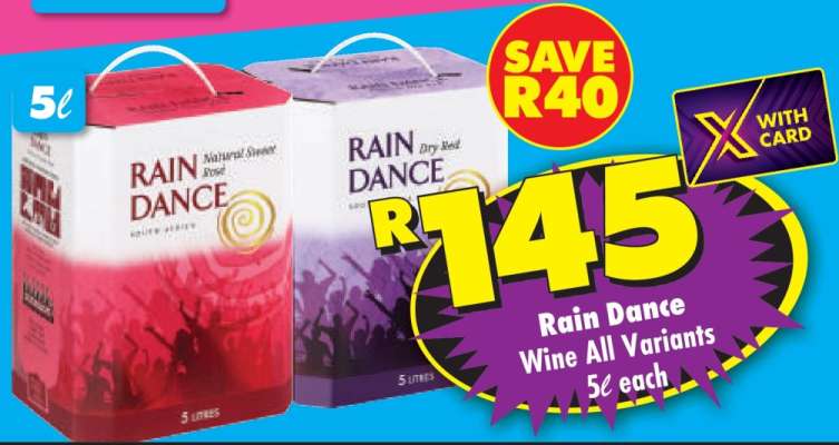 Rain Dance Wine All Variants 5ℓ each