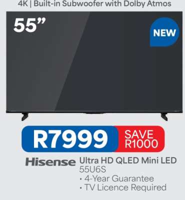Hisense Ultra HD QLED Mini LED 55U6S
