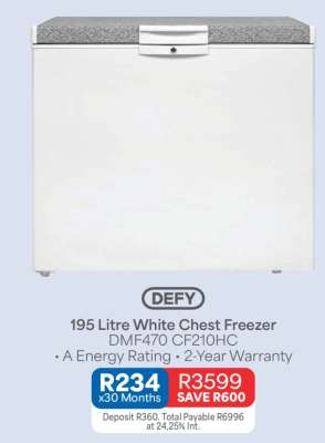 Defy 195 Litre White Chest Freezer
