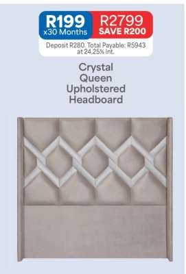 Crystal Queen Upholstered Headboard