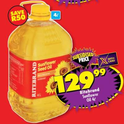 RITEBRAND SUNFLOWER OIL 4ℓ