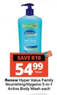 Renew Hyper Value Family Nourishing/Hygiene 3-in-1 Active Body Wash