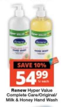 Renew Hyper Value Complete Care/Original/Milk & Honey Hand Wash
