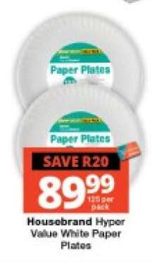 Housebrand Hyper Value White Paper Plates