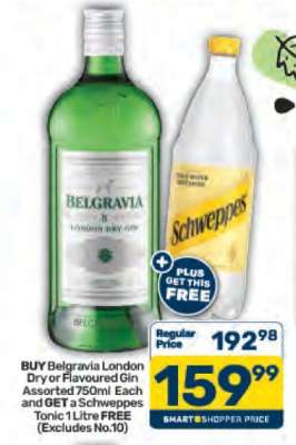 Belgravia London Dry or Flavoured Gin Assorted 750ml