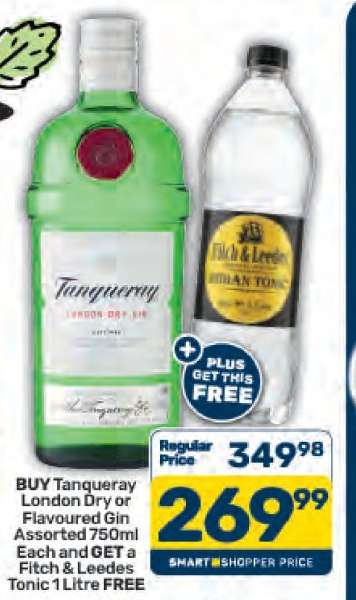 Tanqueray London Dry or Flavoured Gin Assorted 750ml