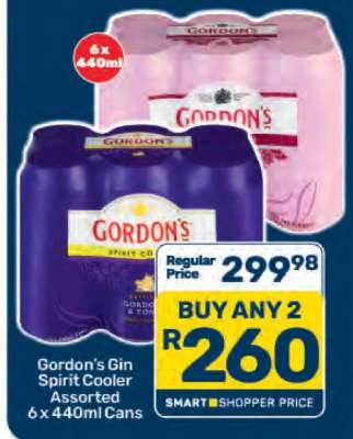 Gordon's Gin Spirit Cooler Assorted 6 x 440ml Cans