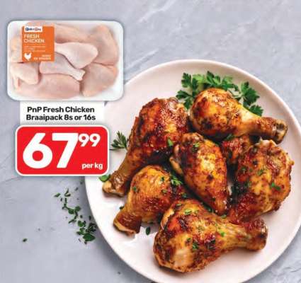 PnP Fresh Chicken Braaipack 8s or 16s