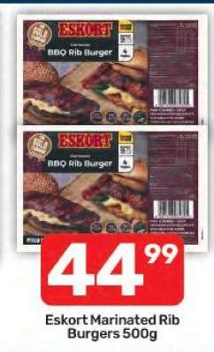 Eskort Marinated Rib Burgers 500g