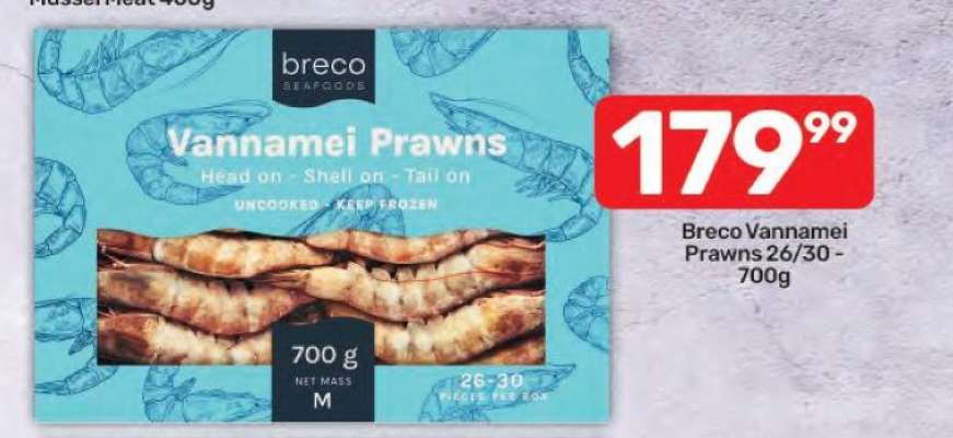Breco Vannamei Prawns 26/30 - 700g