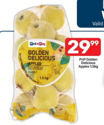PnP Golden Delicious Apples 1.5kg