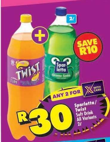 Sparletta/Twist Soft Drink All Variants 2ℓ