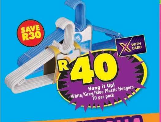 White/Grey/Blue Plastic Hangers