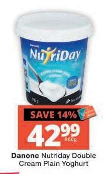 Danone NutriDay Double Cream Plain Yoghurt