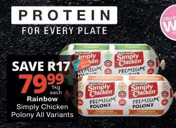 Rainbow Simply Chicken Polony All Variants