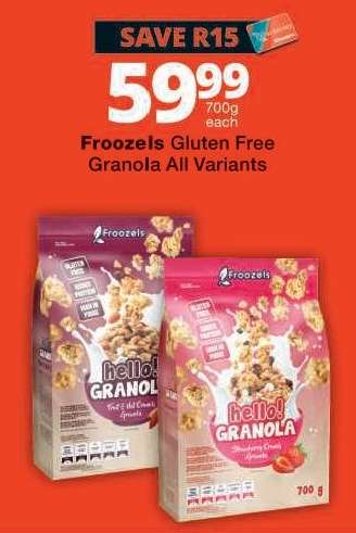 Froozels Gluten Free Granola All Variants