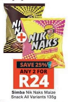 Simba Nik Naks Maize Snack All Variants 135g