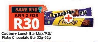 Cadbury Lunch Bar Max/P.S/Flake Chocolate Bar