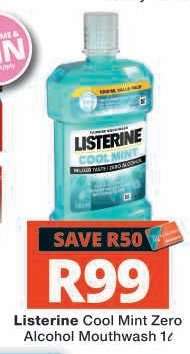 Listerine Cool Mint Zero Alcohol Mouthwash 1ℓ
