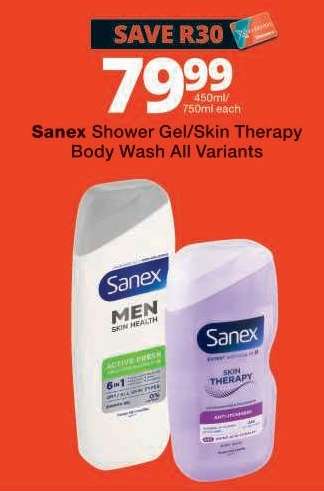 Sanex Shower Gel/Skin Therapy Body Wash All Variants